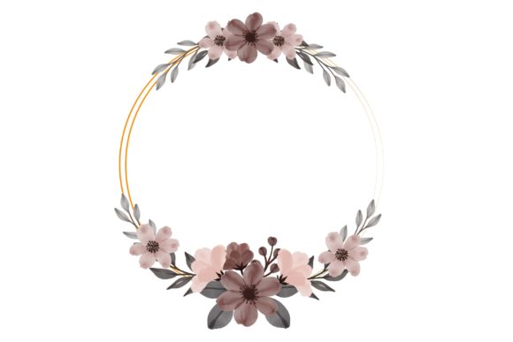 Brown Floral Watercolor Frame: A Versatile Design