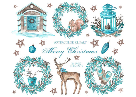 Christmas Floral Clipart, Vacation, and Deer: A Festive Design Solution