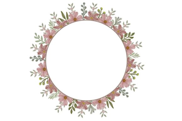 Circle Frame Floral Watercolor: A Versatile and Charming Design Element