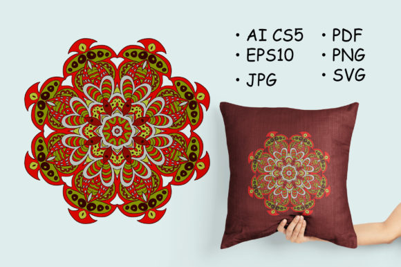 Discover the Beauty of Colorful Floral Ornament. Mandala Doodle