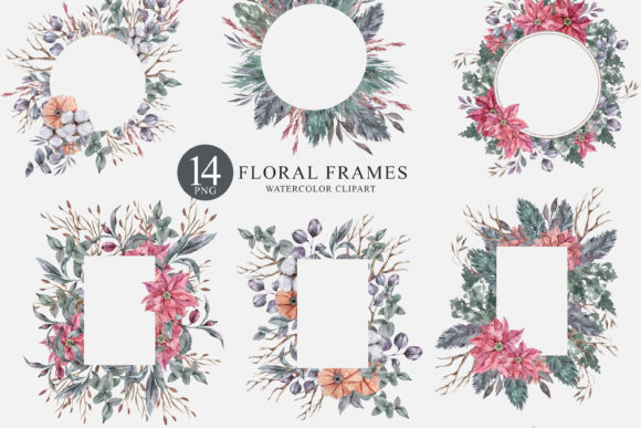 Explore Watercolor Floral Wedding Frames Clipart