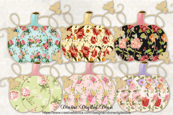 Floral Cottage Core Pumpkins Clipart: A Perfect Touch for Your Autumn Projects
