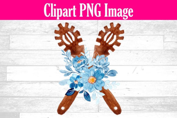Floral Watercolor Kitchen Utensils: A Versatile and Charming Design for Your Projects