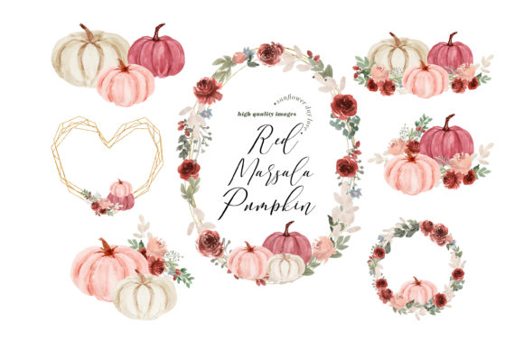 Modern Pumpkin Marsala Floral Clipart: A Versatile Design Solution