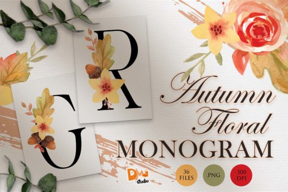 Monogram Autumn Floral Watercolor Set 2: A Comprehensive Guide