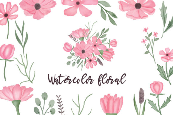 Watercolor Pink Floral Clipart: A Versatile Tool for Creative Projects